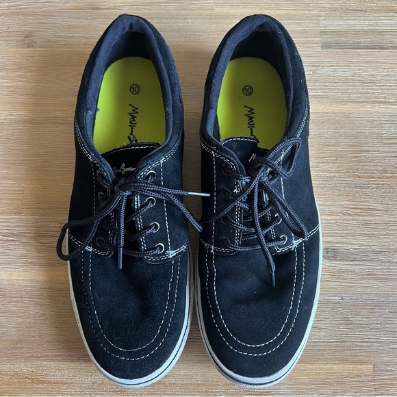 Maui and Sons Sneakers Mens Size 10 Black Suede Leather Low Top Skate Shoes - Picture 5 of 11